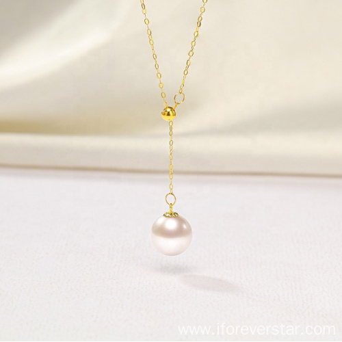 18k gold jewelry real freshwater pearl necklace